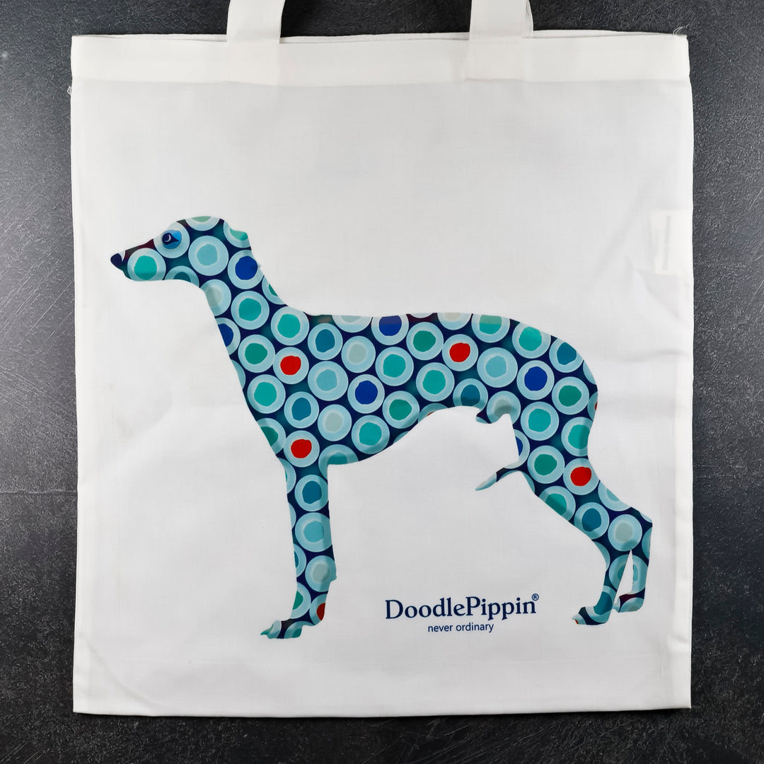 SALE Blue Greyhound Shopping Bag - Lightweight foldaway tote