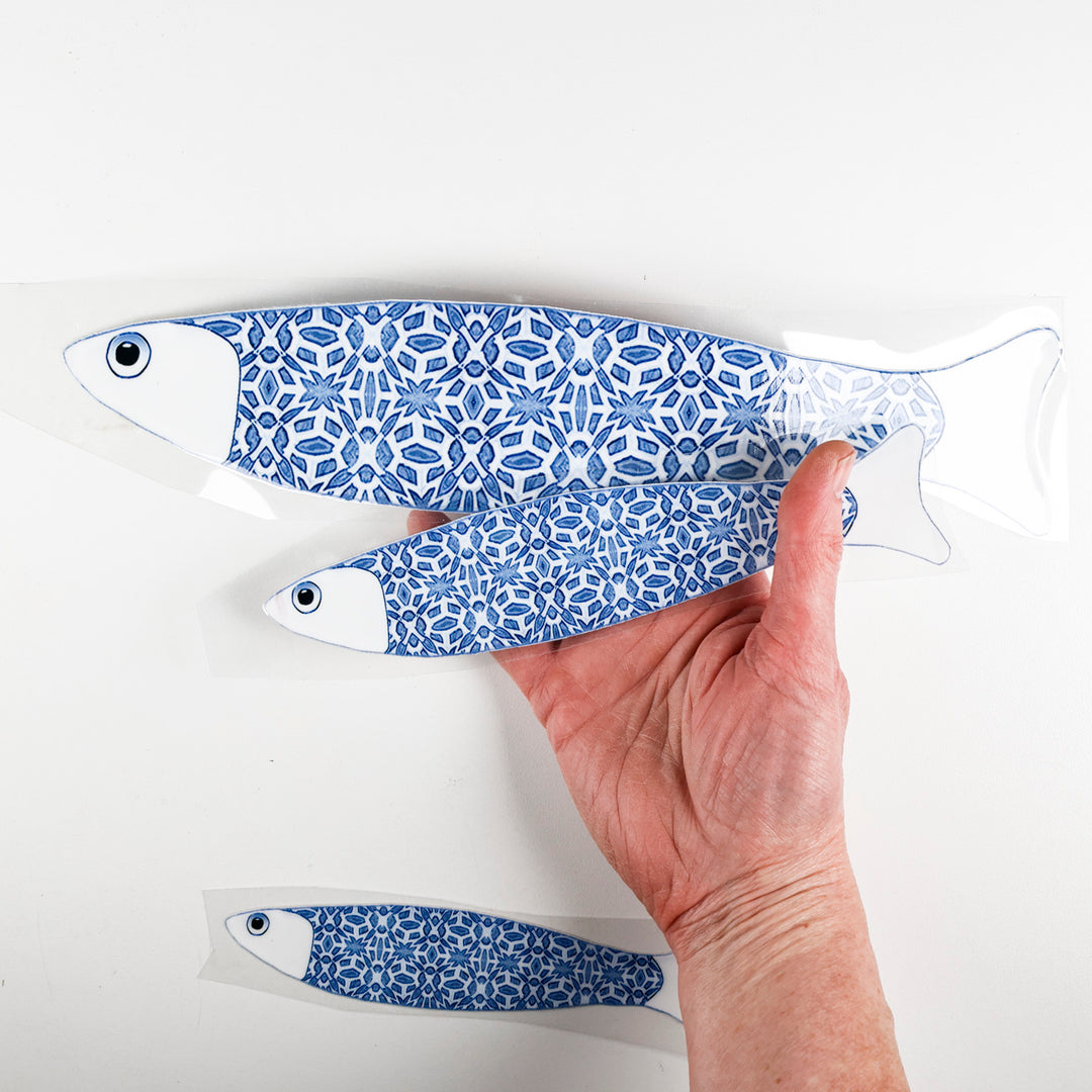 Ocean Shoal tile decals - Blue White