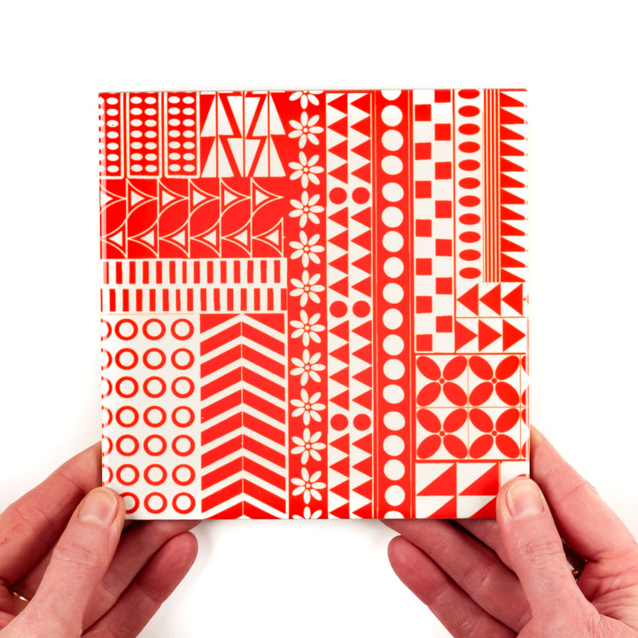 Orange Geometric Retro tiles - Small Scale