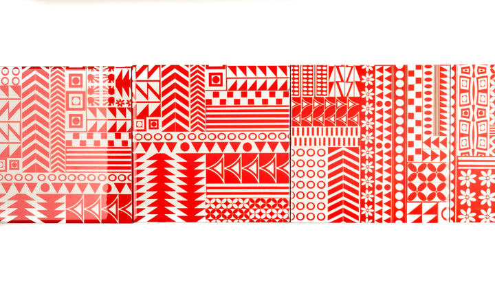 SALE SET - 6 x 15.2cm Mix and Match Orange Geometric Ceramic tiles