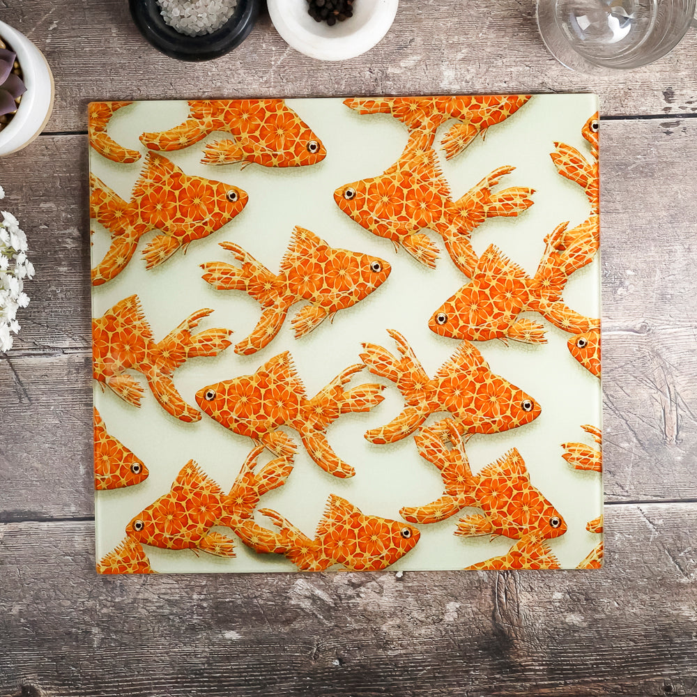 SALE  - Goldfish on Stone Chopping Board