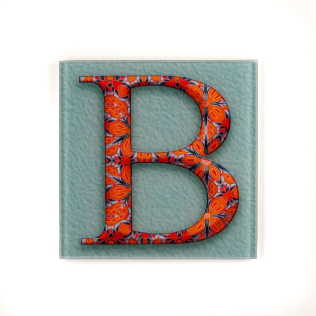 SALE Single Coaster (square) - Letter "B" (grey)