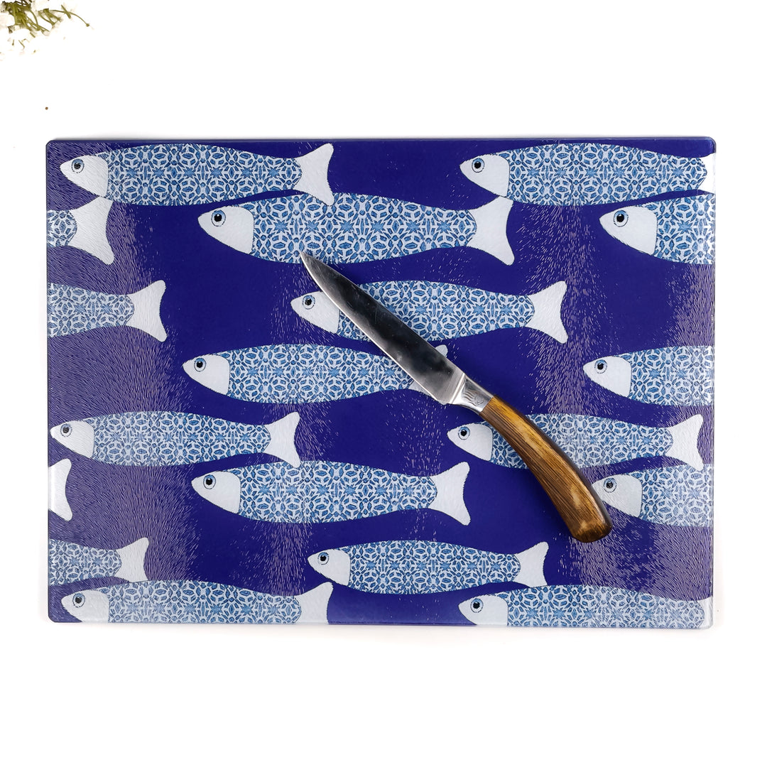 SALE SECOND: Navy Blue Ocean Shoal Worktop Saver - large 38x28cm