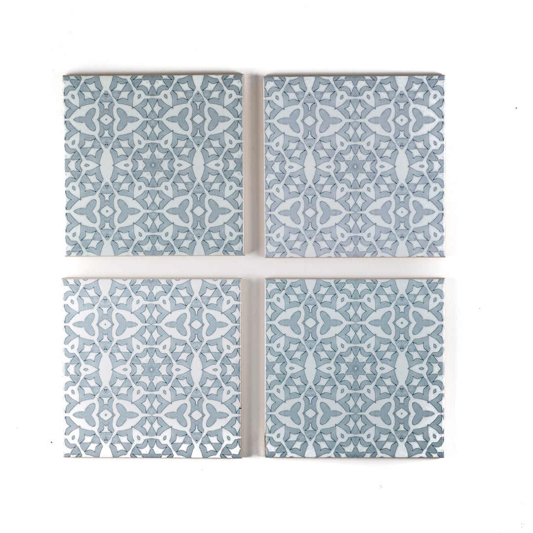 SALE SET of 4 x 10.8cm Grey Stonework (mixed designs)