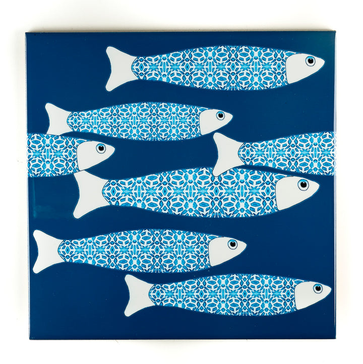 SALE SECOND SET - 6 x 20cm - Teal Ocean Shoal border tiles
