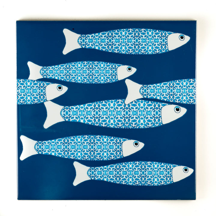 SALE SECOND SET - 6 x 20cm - Teal Ocean Shoal border tiles