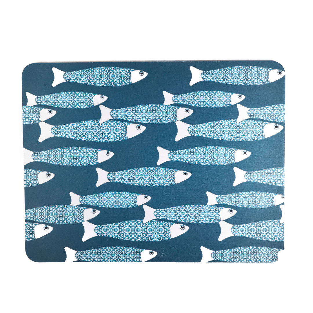 SALE - Teal Ocean Shoal Large Pet Food Mat