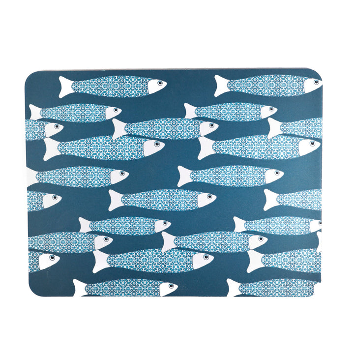 SALE - Teal Ocean Shoal Large Pet Food Mat