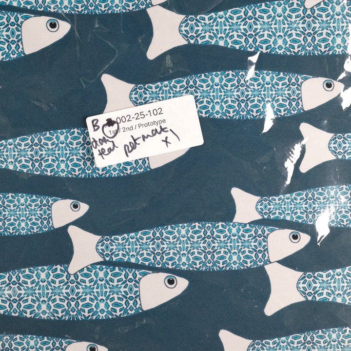SALE - Teal Ocean Shoal Large Pet Food Mat