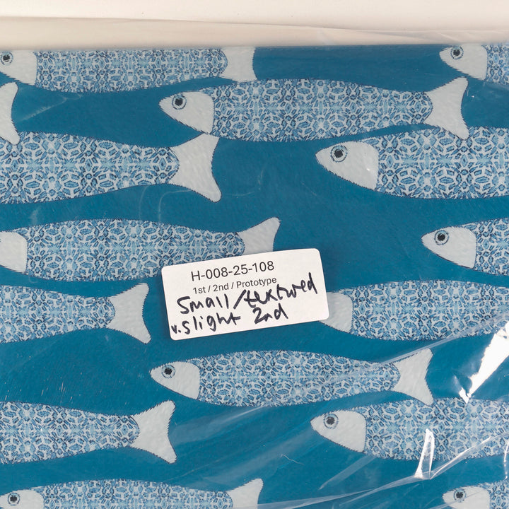 SALE - Sky Blue Ocean Shoal - Small rectangular Worktop Saver (textured)