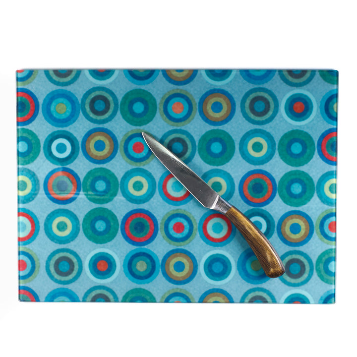 SALE - Large Blue Green Red Circles Worktop Protector (smooth)
