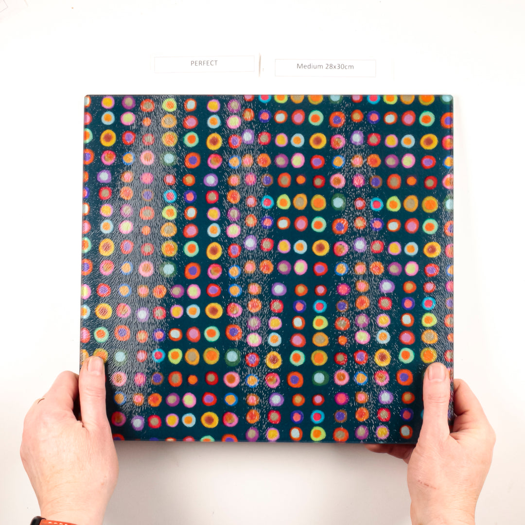 SALE - Colourful Spotty Abstract Worktop Protector (Medium - 30x28cm)