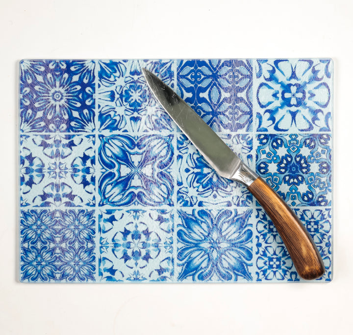 SALE SECOND - Delft Mixed Tile - Small Rectangular Worktop Protector (textured)