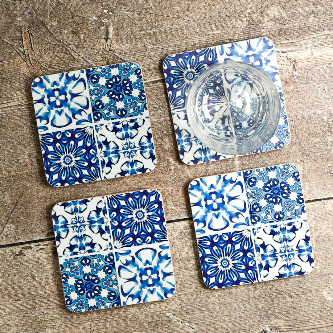 Set de table Inséparables - Bleu et blanc
