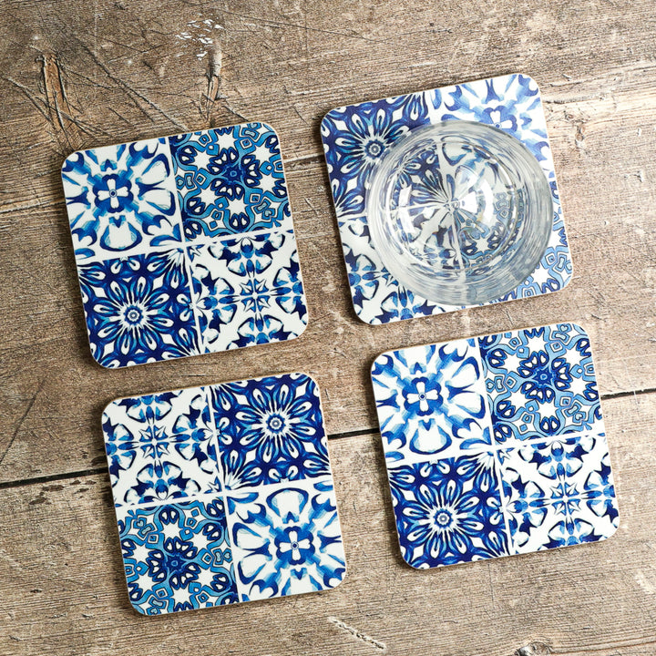 Set de table Inséparables - Bleu et blanc