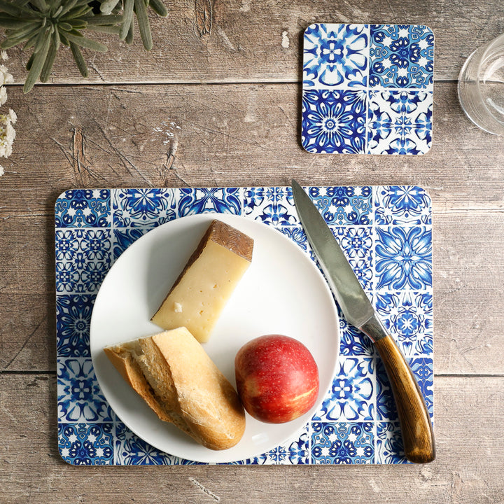 Set de table Inséparables - Bleu et blanc