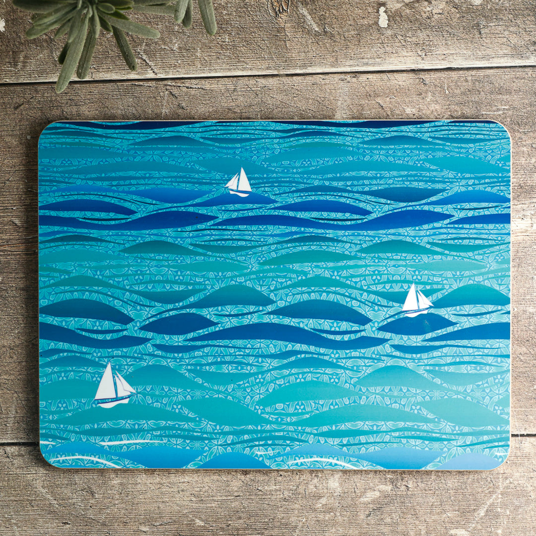 Caribbean Sailing Placemat - Blue Boats