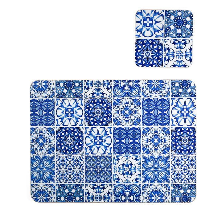 Set de table Inséparables - Bleu et blanc