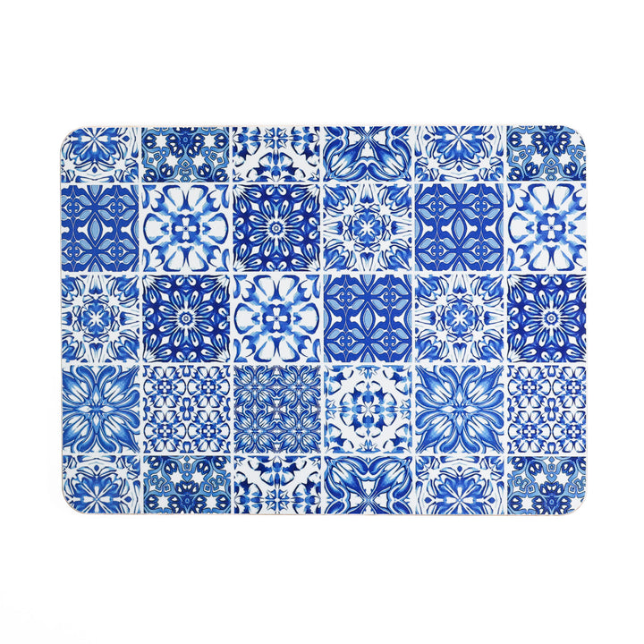 Set de table Inséparables - Bleu et blanc