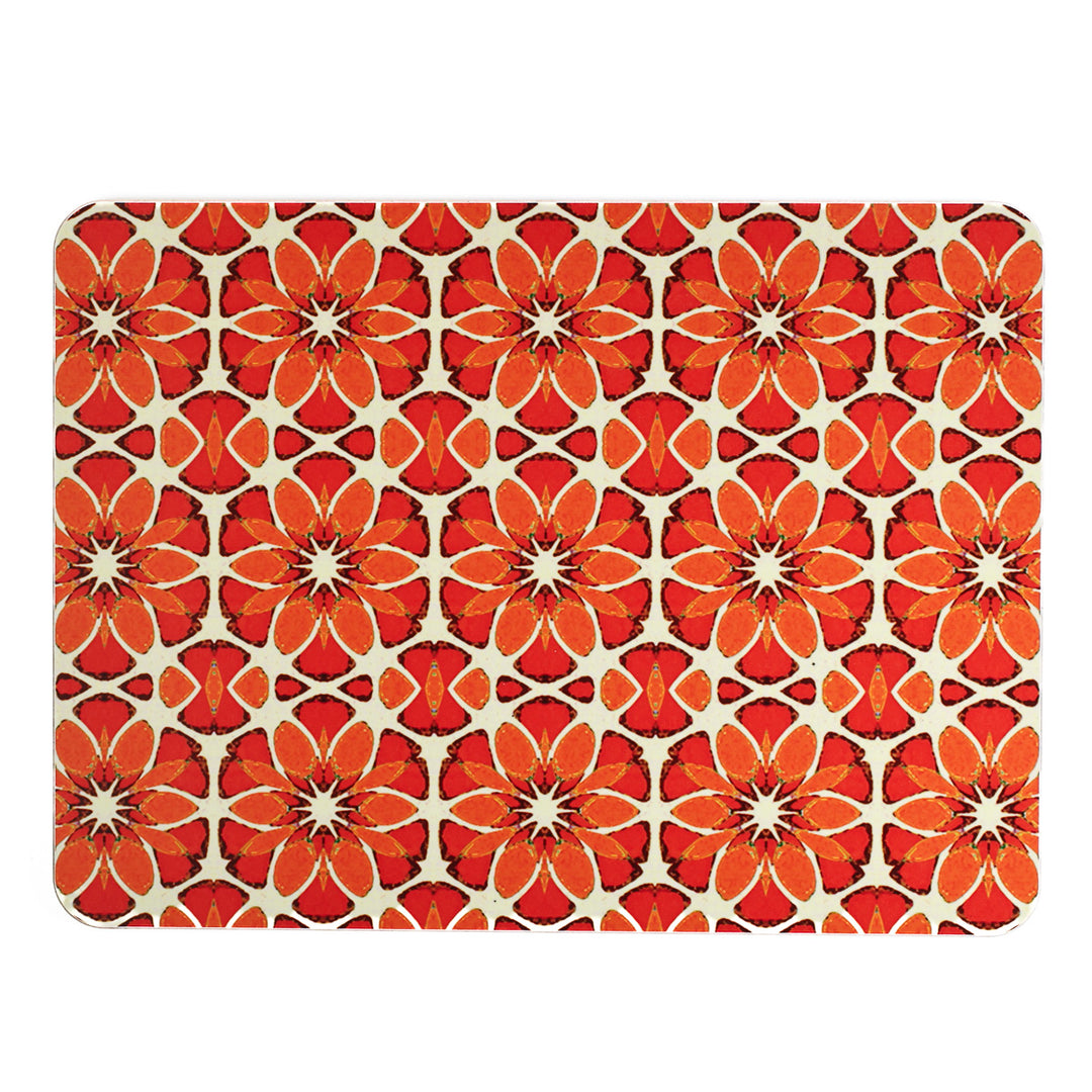Platzset "Marokkanische Blume" - Orange Aprikose Creme