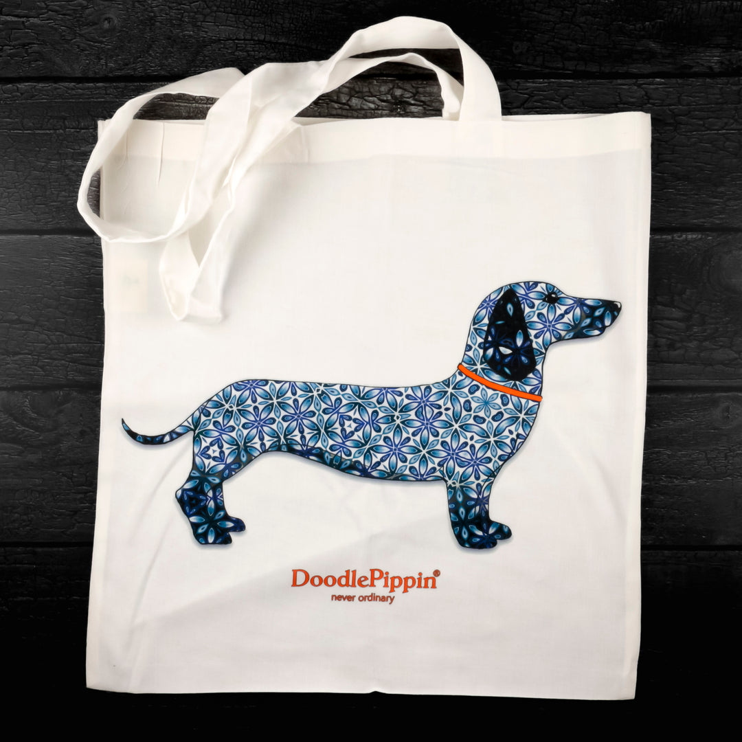 SALE Dachshund Shopping Bag - Lightweight foldaway tote