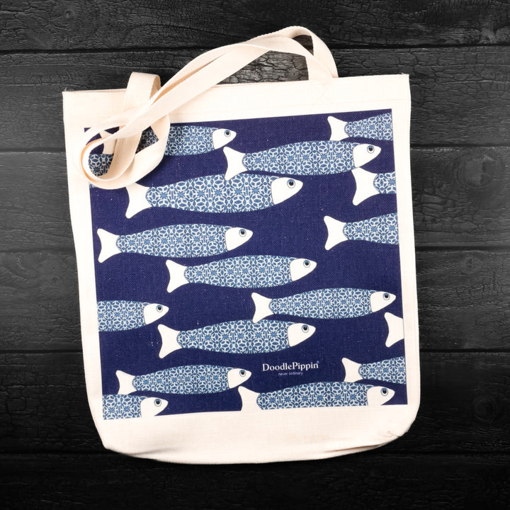 Navy Blue Ocean Shoal Tote Bag