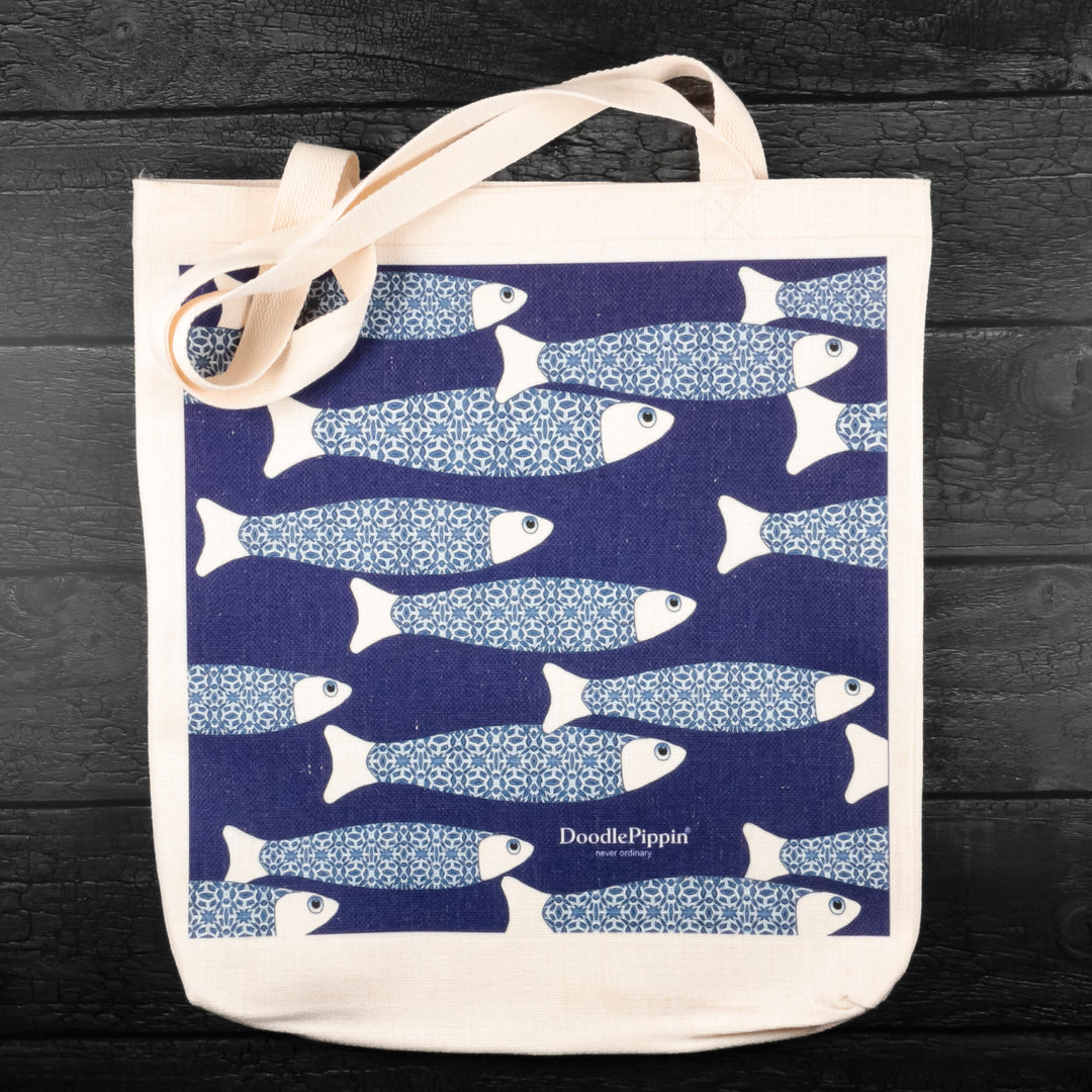 Navy Blue Ocean Shoal Tote Bag