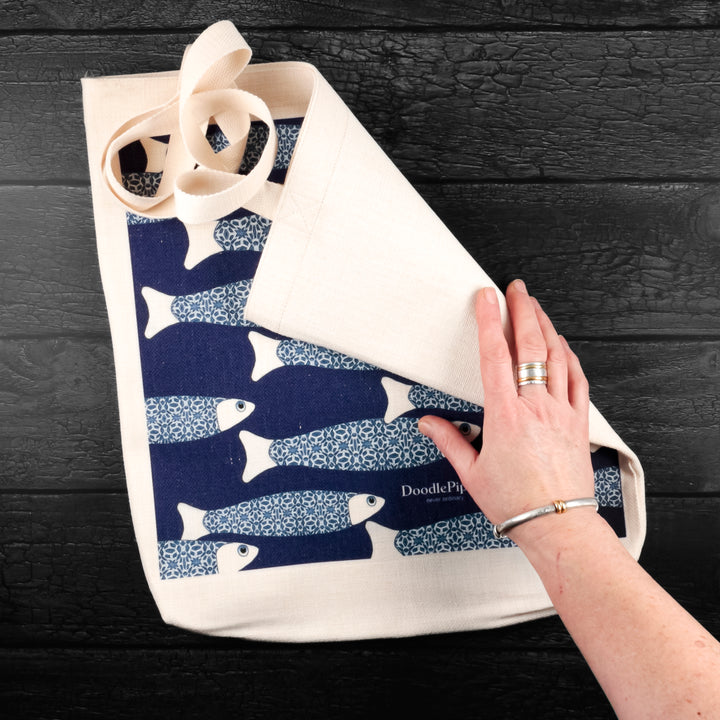 Navy Blue Ocean Shoal Tote Bag