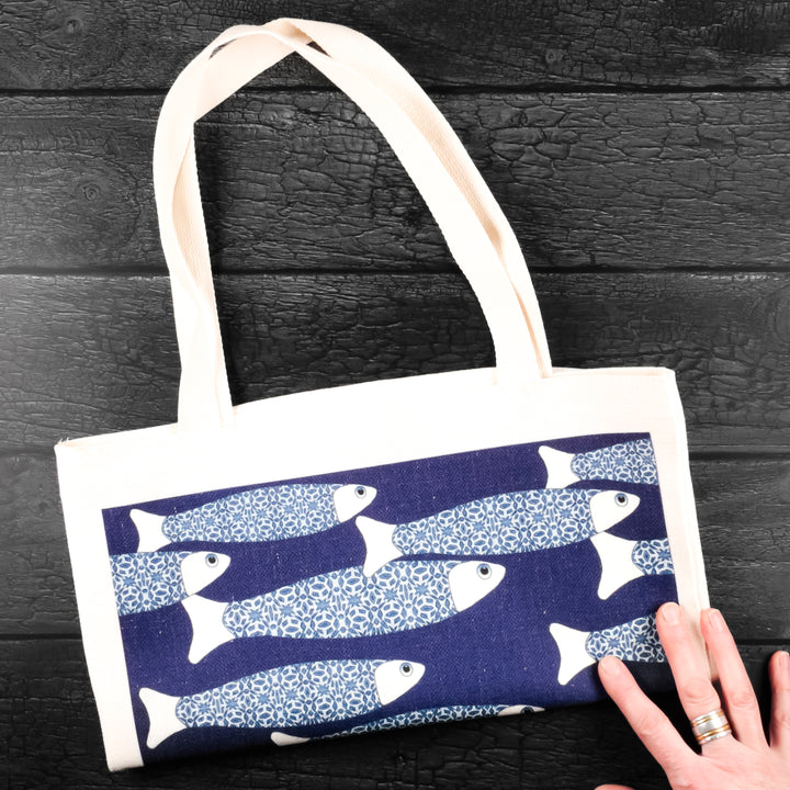 Navy Blue Ocean Shoal Tote Bag