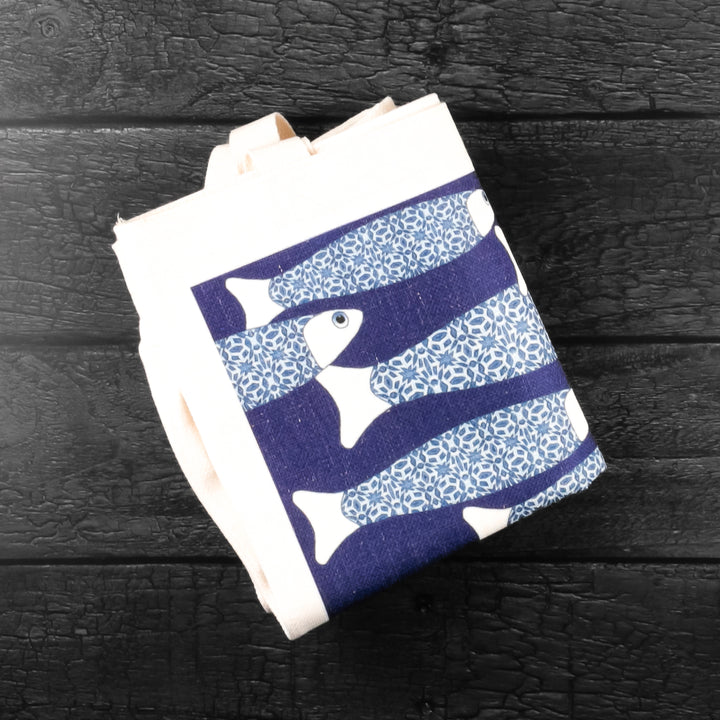 Navy Blue Ocean Shoal Tote Bag