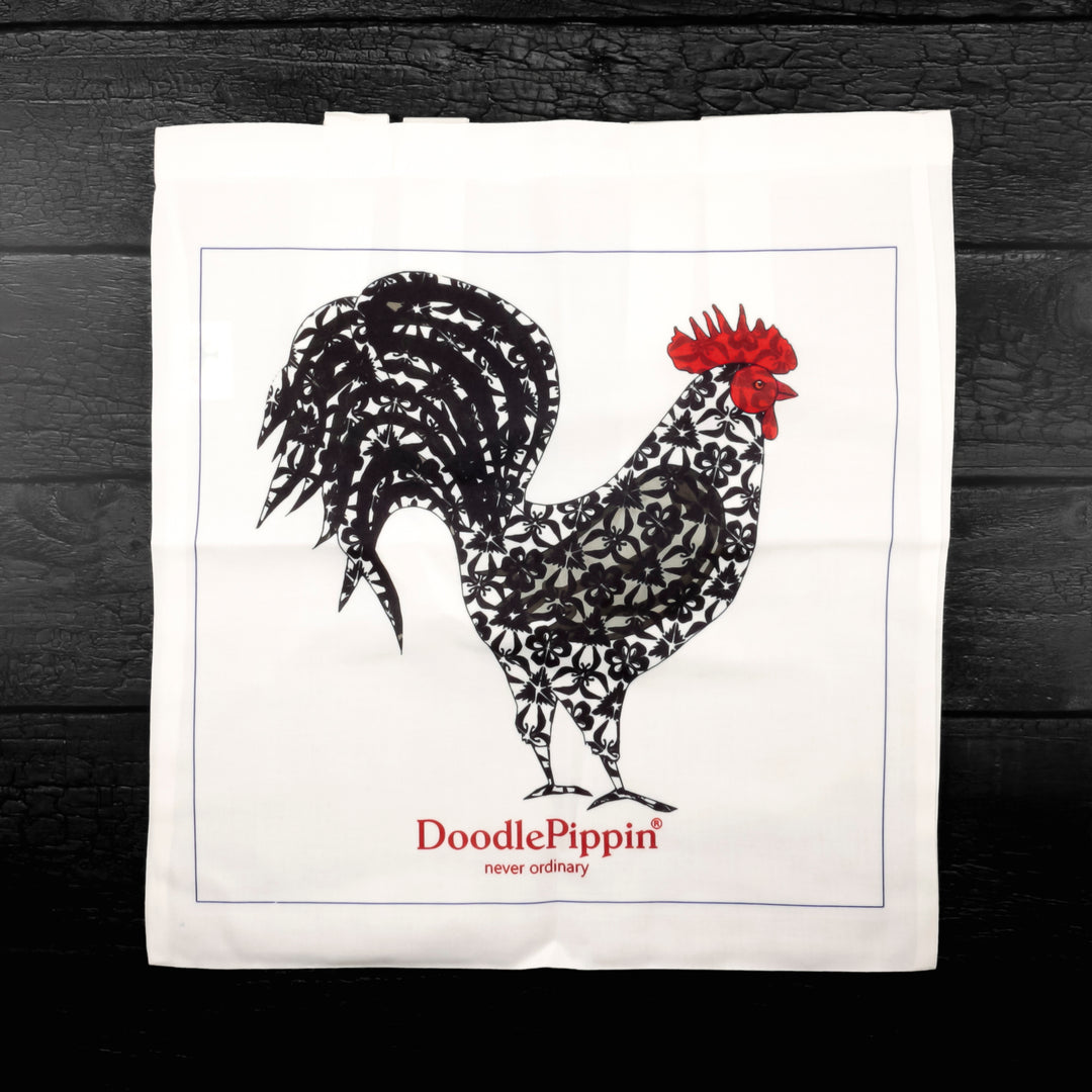 SALE Black Cockerel Shopping Bag - Lightweight foldaway tote