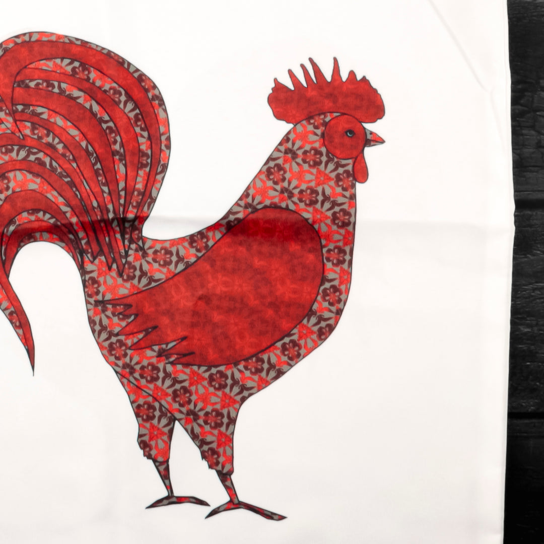 SALE Red Cockerel Shopping Bag - Lightweight foldaway tote