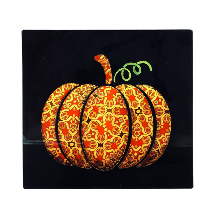 SALE - Red Gold Autumn Pumpkin Square Chopping Board (smooth surface)