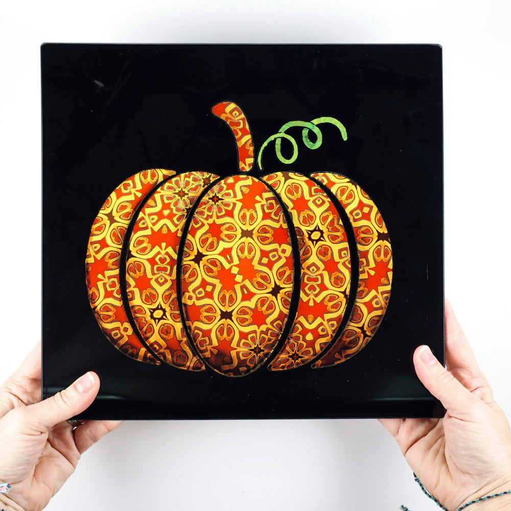 SALE - Red Gold Autumn Pumpkin Square Chopping Board (smooth surface)