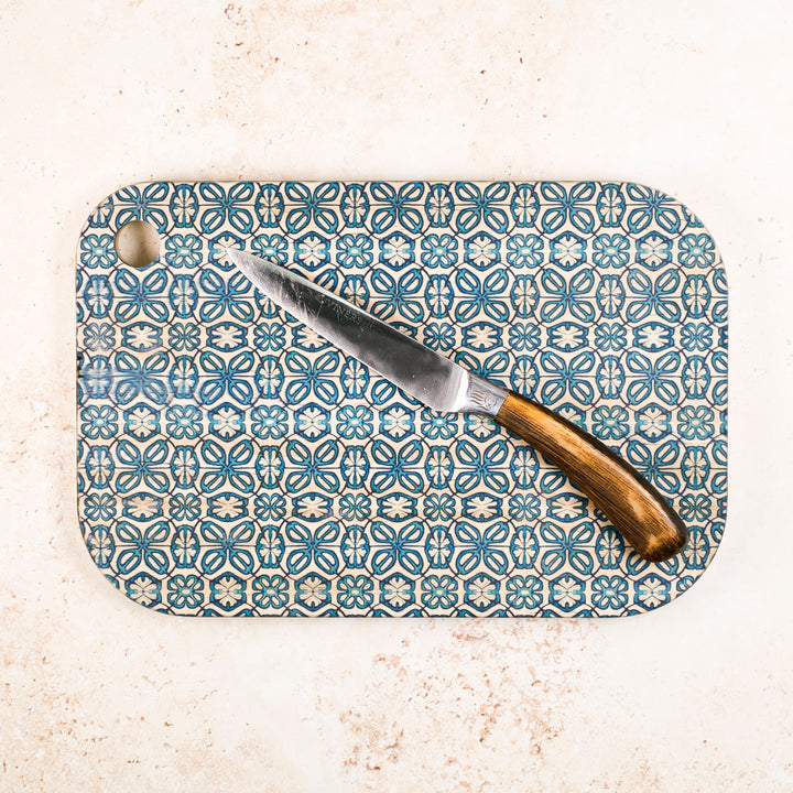 SALE SECOND - Turquoise Turkish Flower Wooden Chopping Board