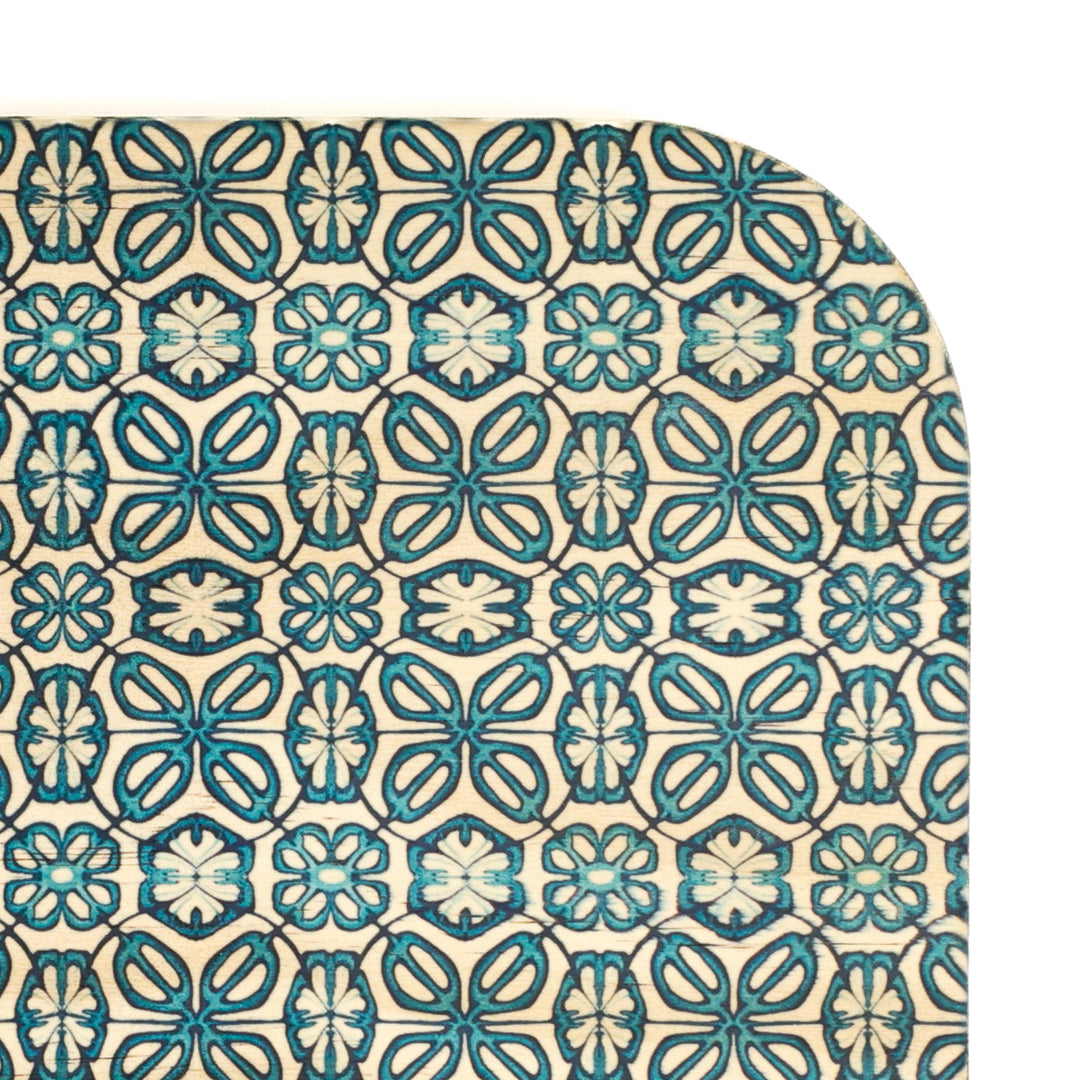 SALE SECOND - Turquoise Turkish Flower Wooden Chopping Board