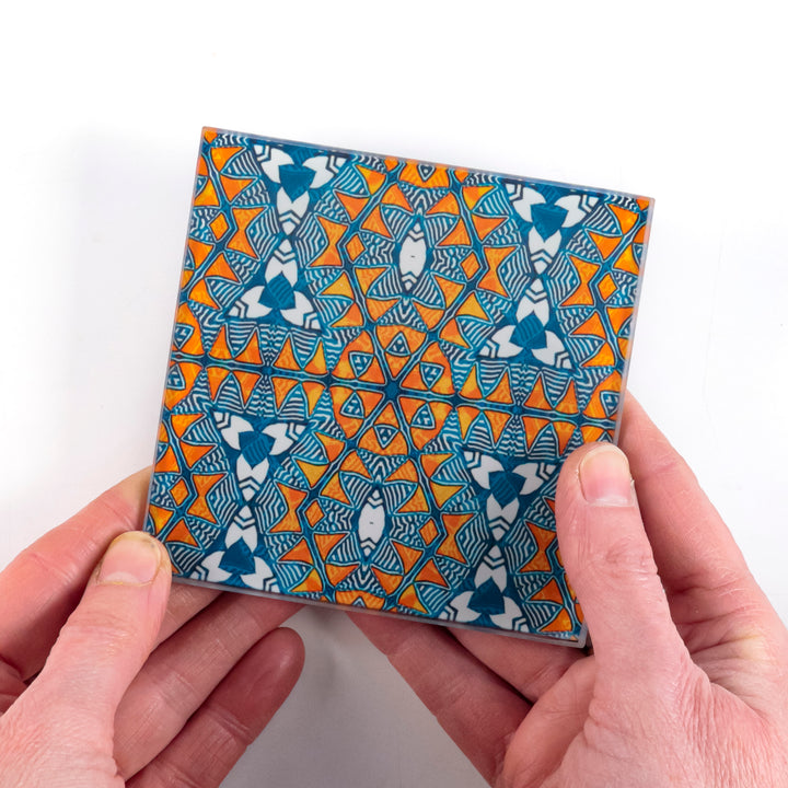 Acoma - Patterned Glass Coaster Set