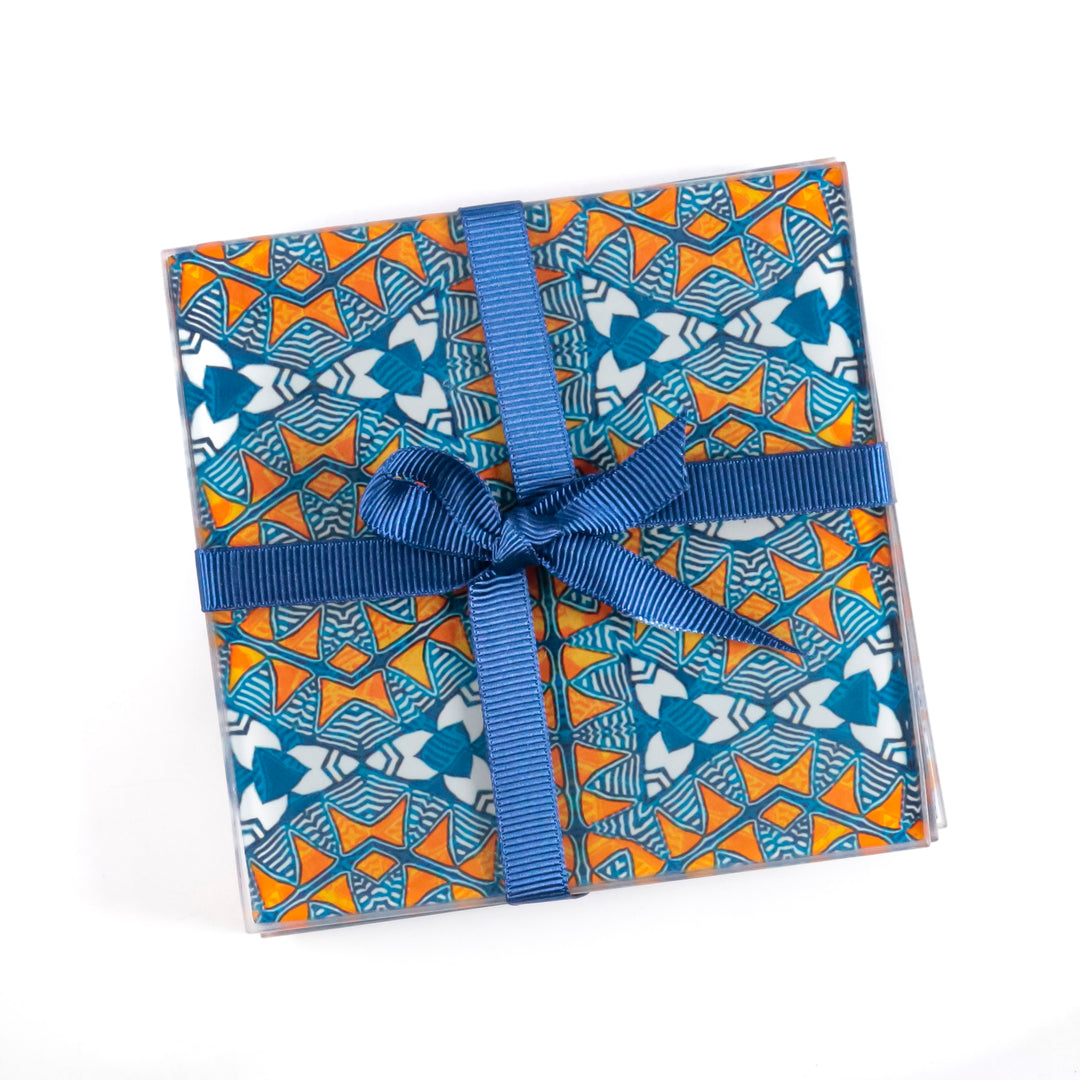 Acoma - Patterned Glass Coaster Set