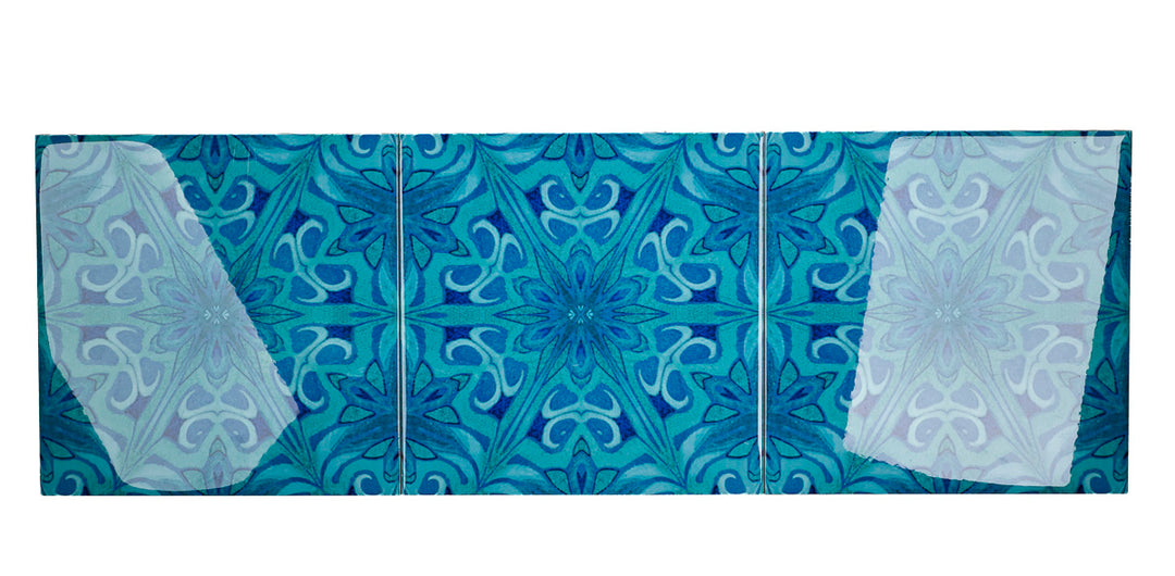FEHLERHAFTE WARE - Satz mit 3 Agapanthus-Fliesen (15,2 cm)