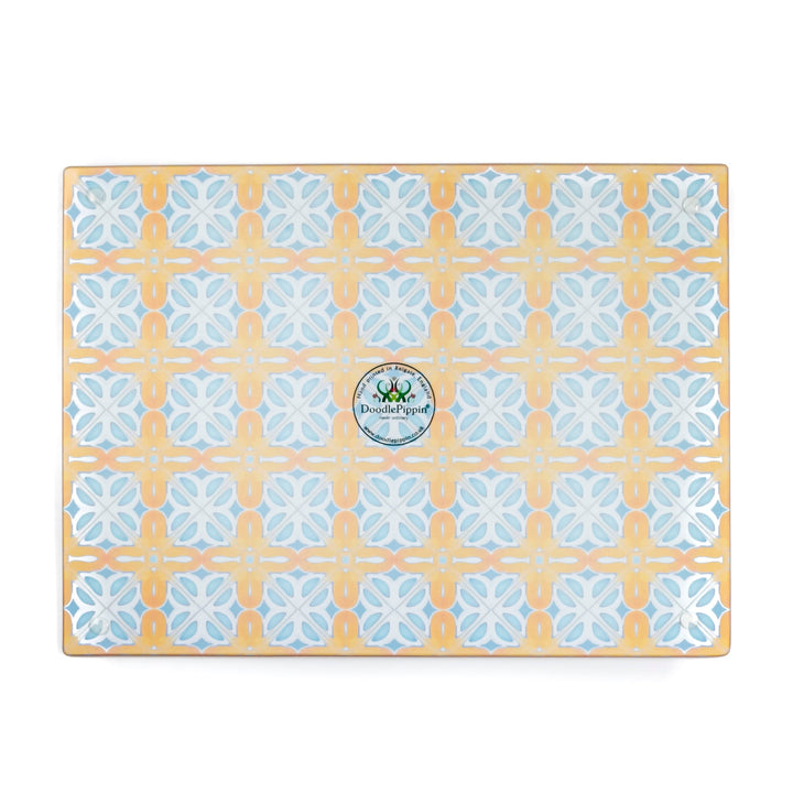 SALE - Small, Smooth Orange Blue Alhambra Chopping Board (20 x 28cm)