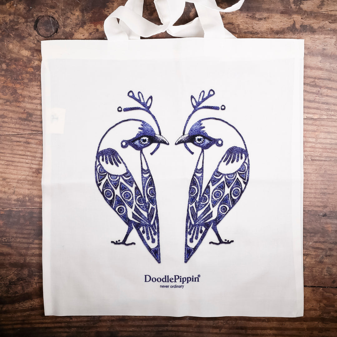 SALE - Lovebirds Lightweight cotton tote bag