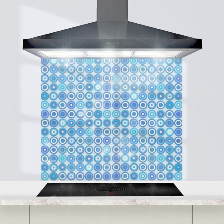Blue Circles Kitchen Splashback