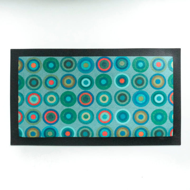 SALE Blue Green Circles Pet Food Placemat