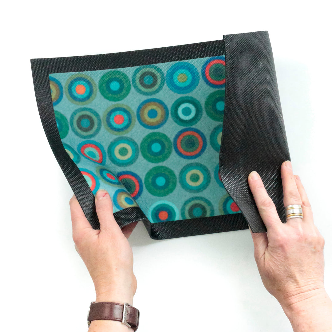SALE Blue Green Circles Pet Food Placemat