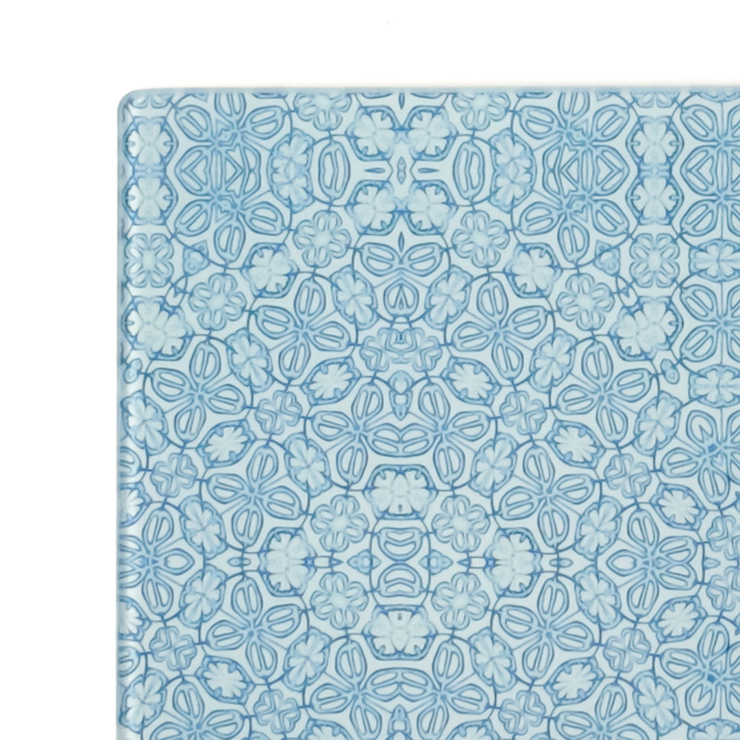 Blue Turkish Flower Chopping Board - Delicate Blue Grey