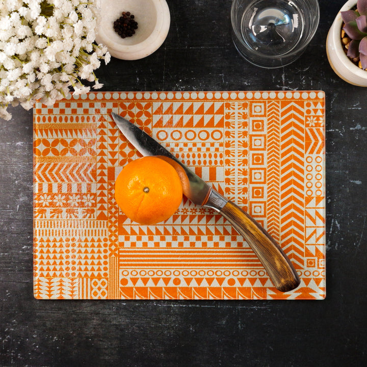 SALE Geometric Orange Zigzag Worktop Protector -Small