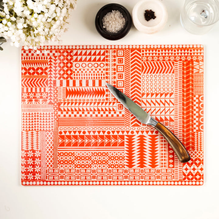 SALE Geometric Orange Zigzag Worktop Protector