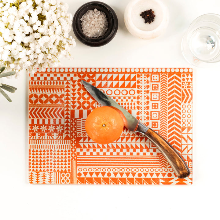 SALE Geometric Orange Zigzag Worktop Protector -Small