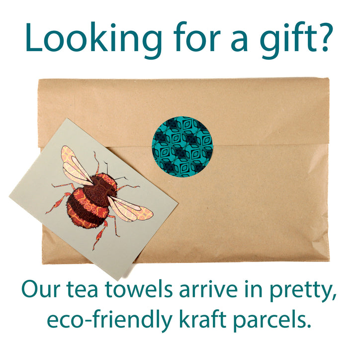 Ocean Shoal tea towel - Grey Blue