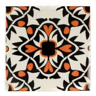 Aztec Orange Black Cream Tiles